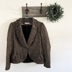 Anne Fontaine Brown Houndstooth Noida Blazer 38/ US 8